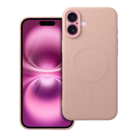 Case for iPhone 16 PLUS Silicone Mag Cover compatible with MagSafe pink