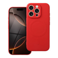 Case for iPhone 16 PRO Silicone Mag Cover compatible with MagSafe red