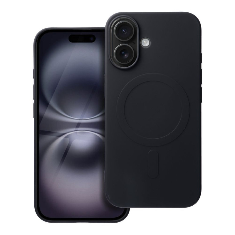 Case for iPhone 16 Silicone Mag Cover compatible with MagSafe (big hole) black