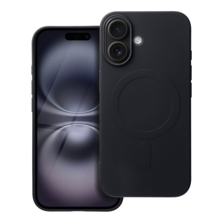 Case for iPhone 16 Silicone Mag Cover compatible with MagSafe (big hole) black