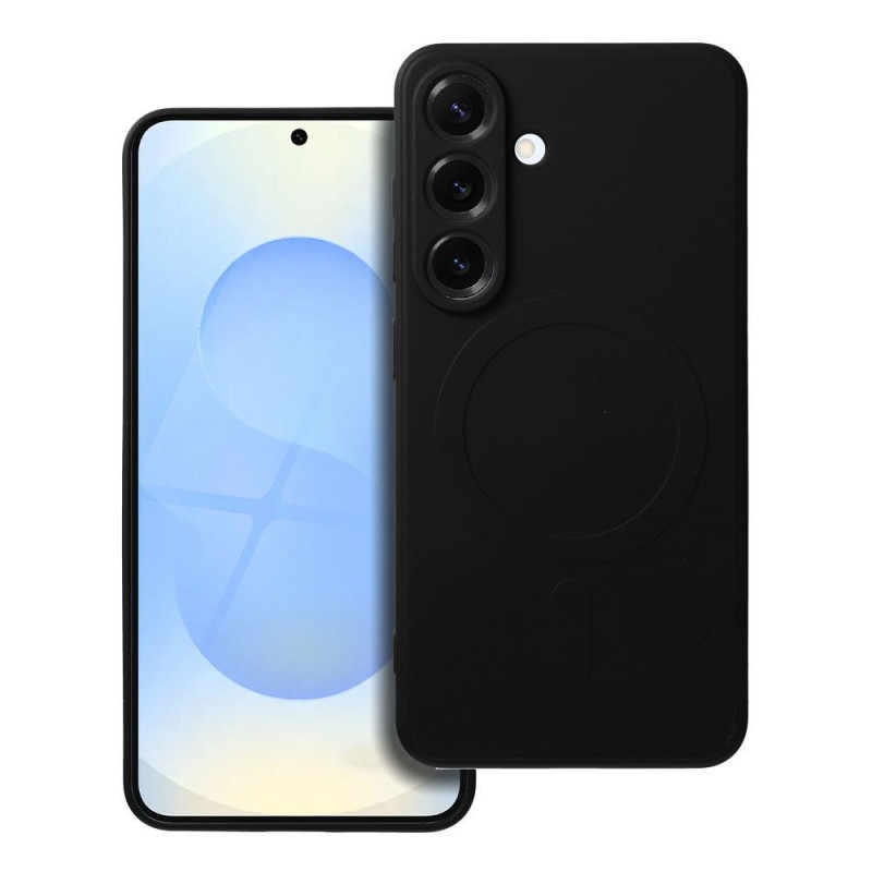 Case for Samsung S25 Silicone Mag Cover compatible with MagSafe black