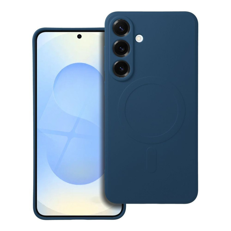Case for Samsung S25 PLUS Silicone Mag Cover compatible with MagSafe blue
