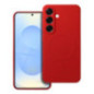 Case for Samsung S25 Silicone Mag Cover compatible with MagSafe red