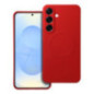 Case for Samsung S25 PLUS Silicone Mag Cover compatible with MagSafe red