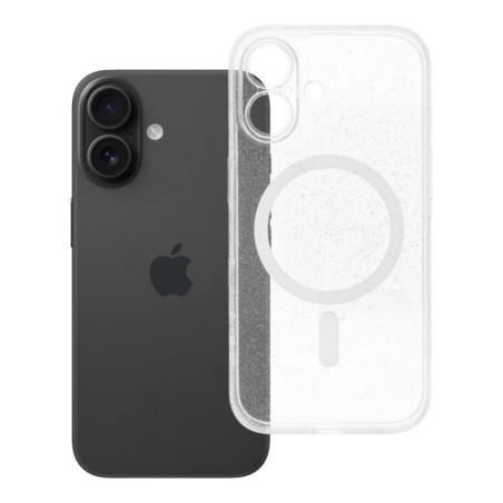 Case for iPhone 16 Clear Mag Cover (STR / CAMERA PROTECTION) compatible with MagSafe transparent glitter