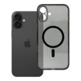 Case for iPhone 16 PLUS Clear Mag Cover (STR / CAMERA PROTECTION) compatible with MagSafe black glitter