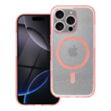 Case for iPhone 16 PRO Clear Mag Cover (STR / CAMERA PROTECTION) compatible with MagSafe pink glitter