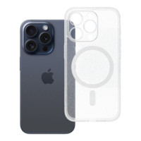 Case for iPhone 15 PRO Clear Mag Cover (STR / CAMERA PROTECTION) compatible with MagSafe transparent glitter