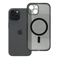 Case for iPhone 15 Clear Mag Cover (STR / CAMERA PROTECTION) compatible with MagSafe black glitter
