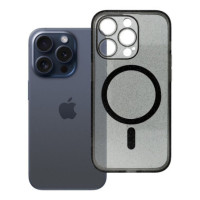 Case for iPhone 14 PRO Clear Mag Cover (STR / CAMERA PROTECTION) compatible with MagSafe black glitter