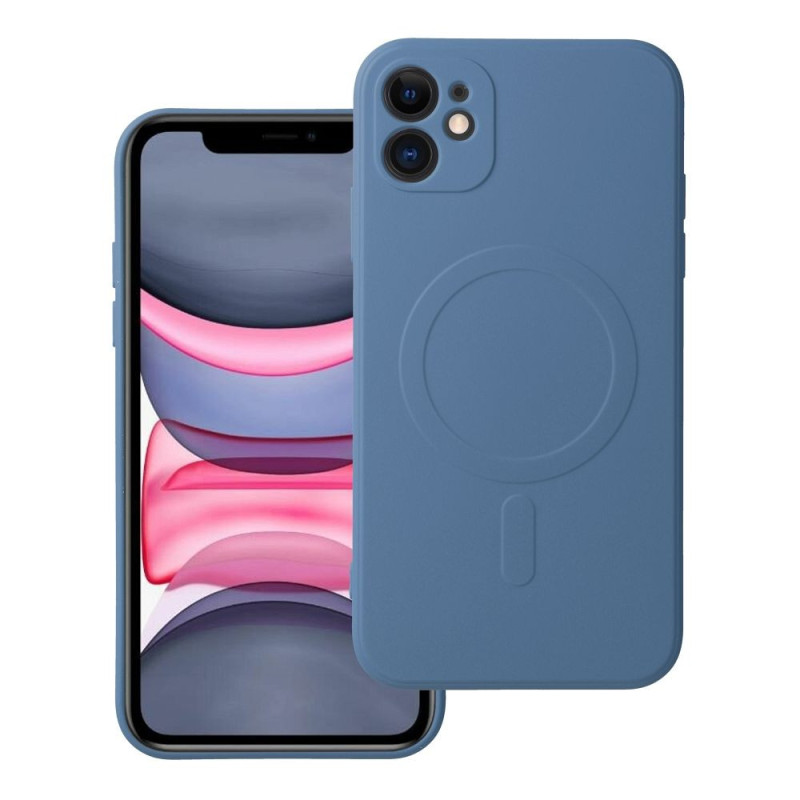 Case for iPhone 11 Silicone Mag Cover compatible with MagSafe (camera protection) blue Case for iPhone 11 Silicone Mag Cover compatible with MagSafe (camera protection) blue