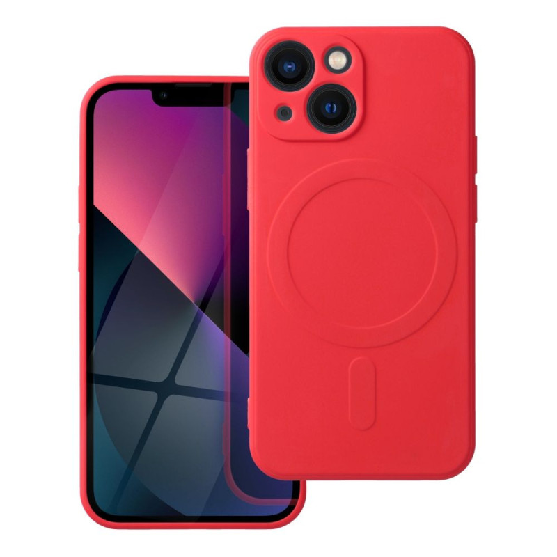 Case for iPhone 13 MINI Silicone Mag Cover compatible with MagSafe (camera protection) red Case for iPhone 13 MINI Silicone Mag Cover compatible with MagSafe (camera protection) red