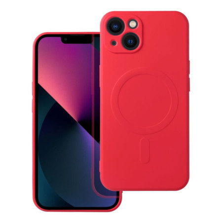 Case for iPhone 13 Silicone Mag Cover compatible with MagSafe red
