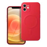 Case for iPhone 12 MINI Silicone Mag Cover compatible with MagSafe red
