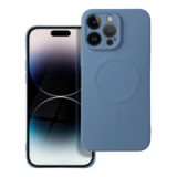 Case for iPhone 14 PRO MAX Silicone Mag Cover compatible with MagSafe blue