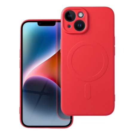 Case for iPhone 14 Silicone Mag Cover compatible with MagSafe red