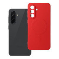 Case for Samsung A36 Silicone Mag Cover compatible with MagSafe red