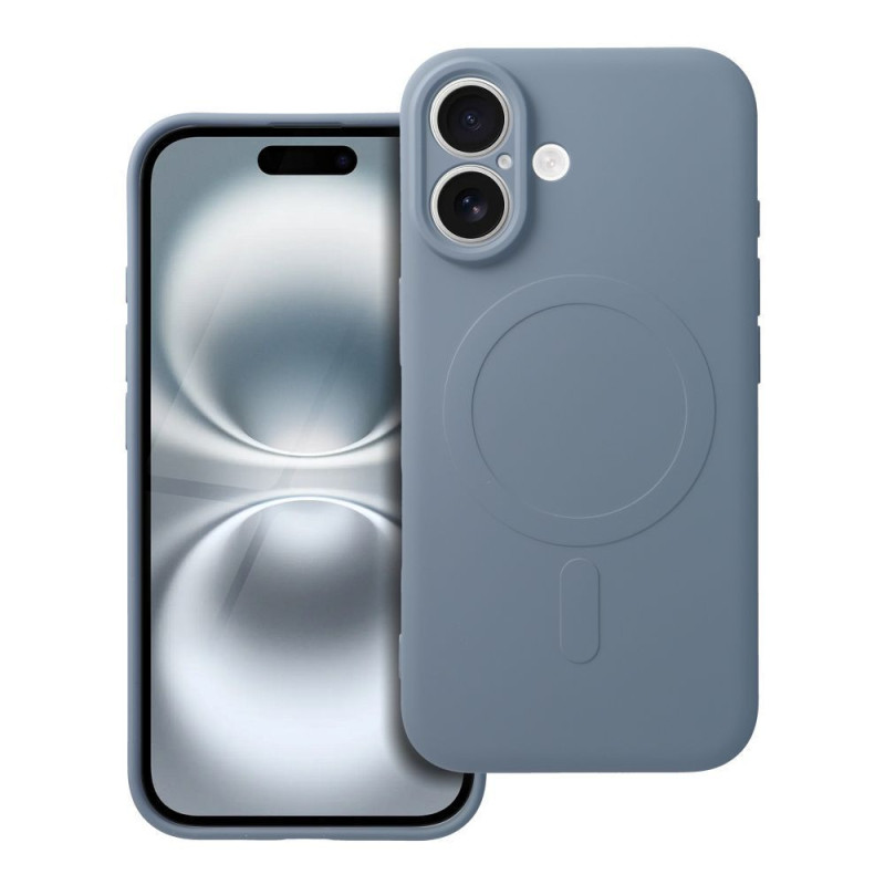 Case for Samsung S25 Silicone Mag Cover compatible with MagSafe light blue