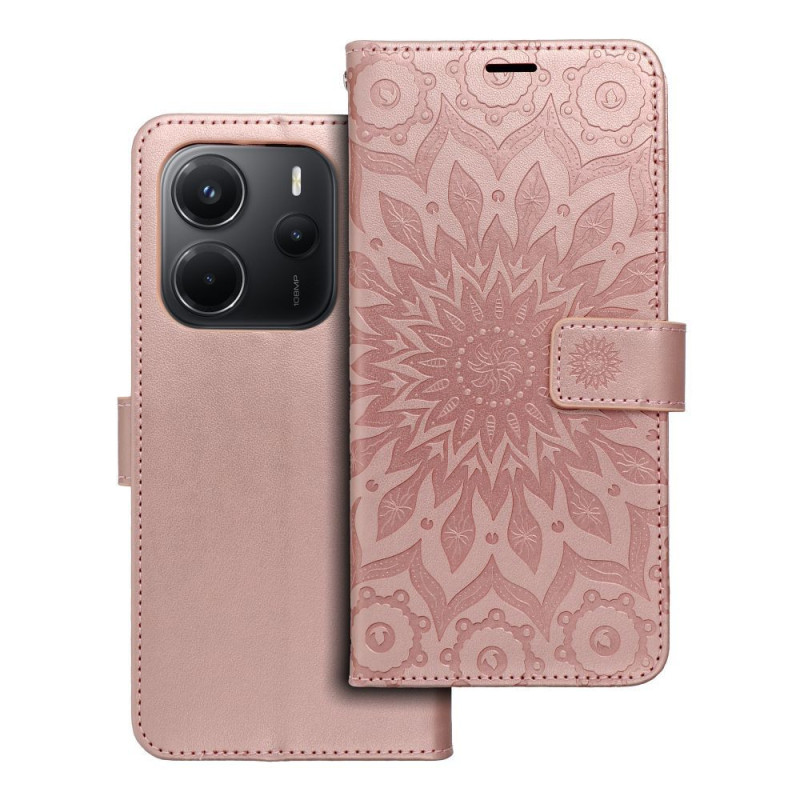 MEZZO Book case for XIAOMI Redmi Note 14 5G mandala rose gold