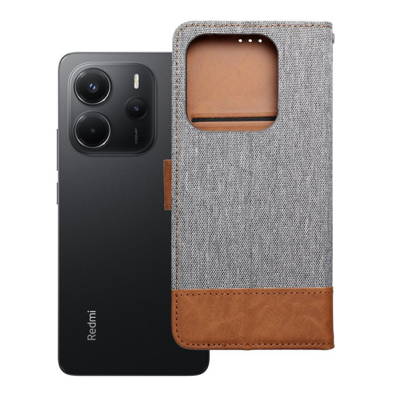 Flip case for Xiaomi Redmi NOTE 14 5G Jeans Book gray
