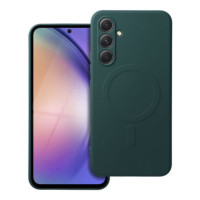 Case for Samsung A54 Silicone Mag Cover compatible with MagSafe dark green