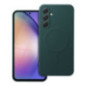 Case for Samsung A54 Silicone Mag Cover compatible with MagSafe dark green
