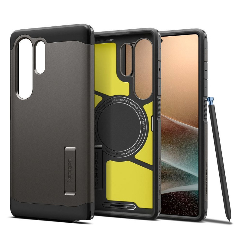 SPIGEN case TOUGH ARMOR compatible with MagSafe for SAMSUNG S25 Ultra gunmetal