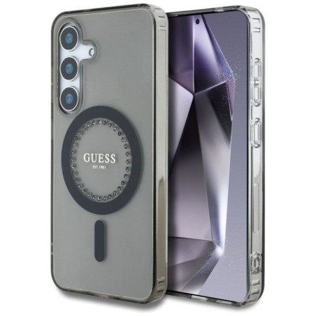 GUESS case for SAMSUNG S25 GUHMS25SPFTDTEK (Magnetic IML Rhinestones) black