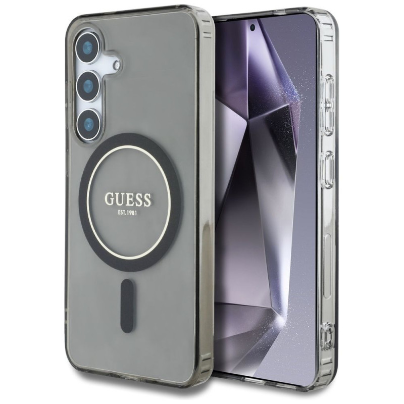 GUESS case for SAMSUNG S25 GUHMS25SHFGEREK (Magnetic IML Glitter Circle) black