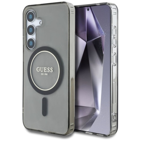 GUESS case for SAMSUNG S25 GUHMS25SHFGEREK (Magnetic IML Glitter Circle) black