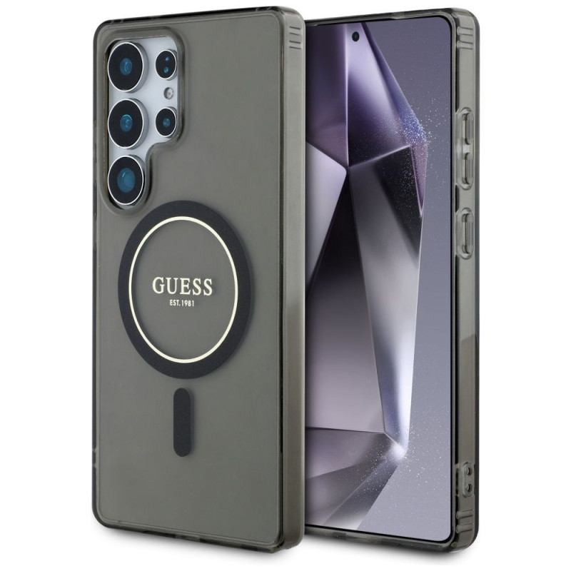 GUESS case for SAMSUNG S25 Ultra GUHMS25LHFGEREK (Magnetic IML Glitter Circle) black