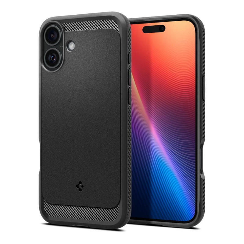 SPIGEN case RUGGED ARMOR MAG compatible with MagSafe for IPHONE 16 matte black SPIGEN case RUGGED ARMOR MAG compatible with MagSafe for IPHONE 16 matte black