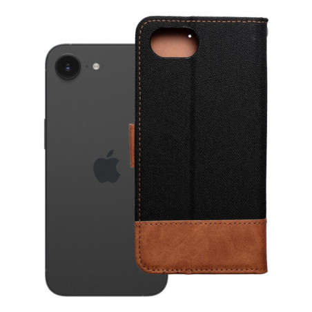 Flip case for iPhone 16e (SE 4 2025) Jeans Book black