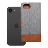 Flip case for iPhone 16e (SE 4 2025) Jeans Book gray