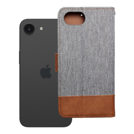 Flip case for iPhone 16e (SE 4 2025) Jeans Book gray
