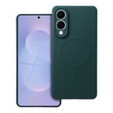 Case for Samsung S25 EDGE Silicone Mag Cover compatible with MagSafe dark green