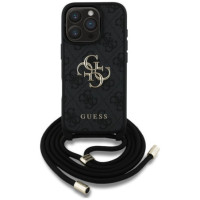 GUESS case for IPHONE 16 Pro GUHCP16LP4GMGCRK (CBDY PU 4G Big Logo W/Cord Strap) black