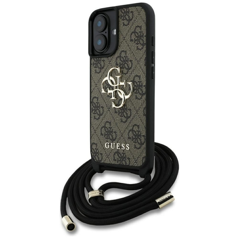 GUESS case for IPHONE 16 GUHCP16SP4GMGCRW (CBDY PU 4G Big Logo W/Cord Strap) brown