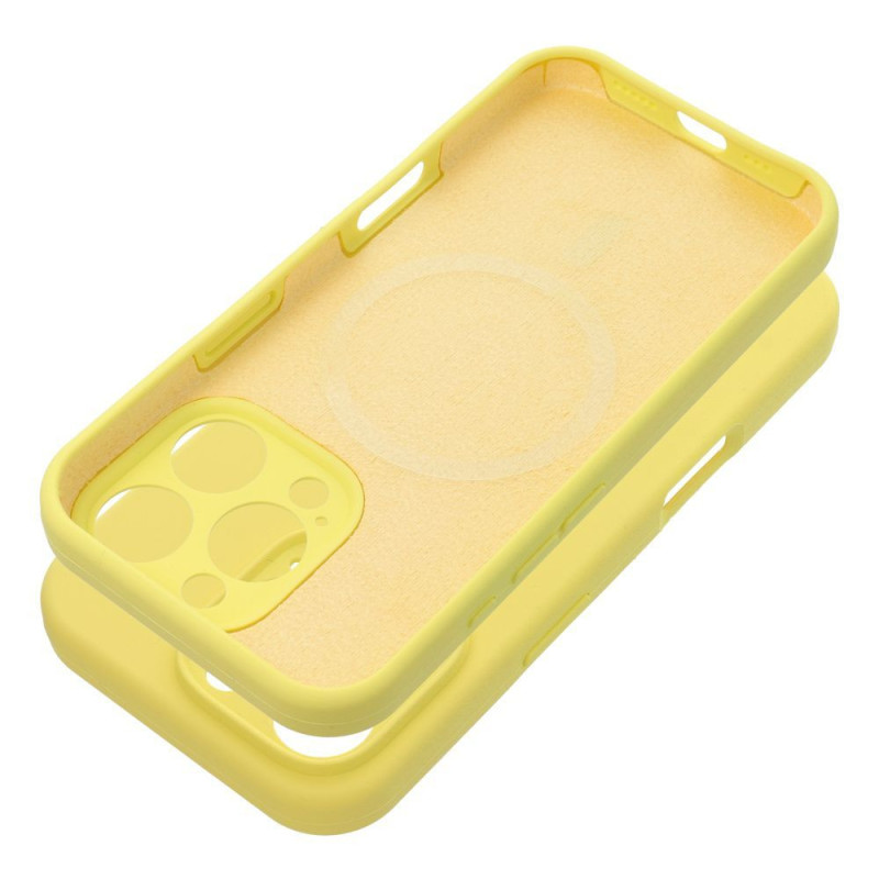 Case for iPhone 15 PRO MAX Silicone 2mm compatible with MagSafe yellow