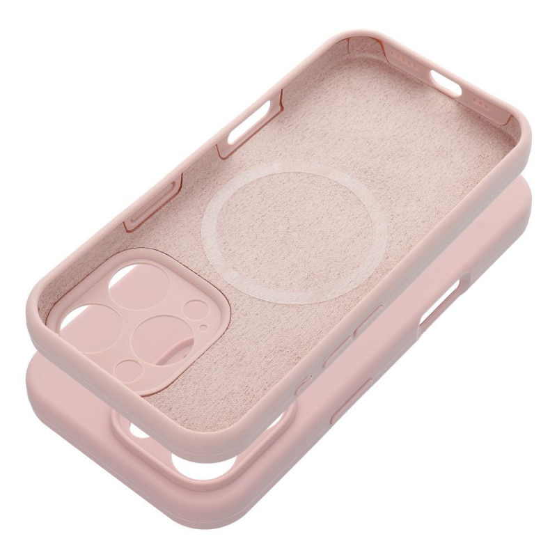Case for iPhone 16 PRO Silicone 2mm compatible with MagSafe powder pink