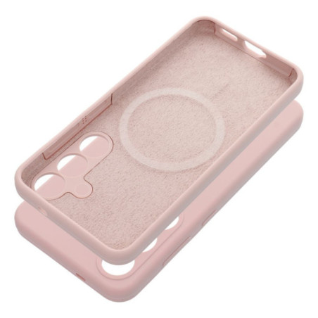 Case for Samsung S25 PLUS Silicone 2mm compatible with MagSafe powder pink