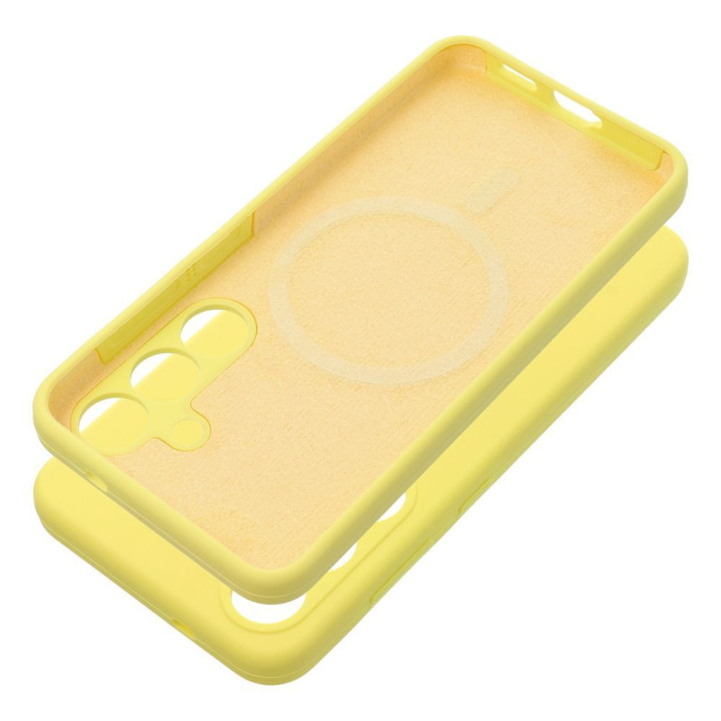 Case for Samsung S25 EDGE Silicone 2mm compatible with MagSafe yellow