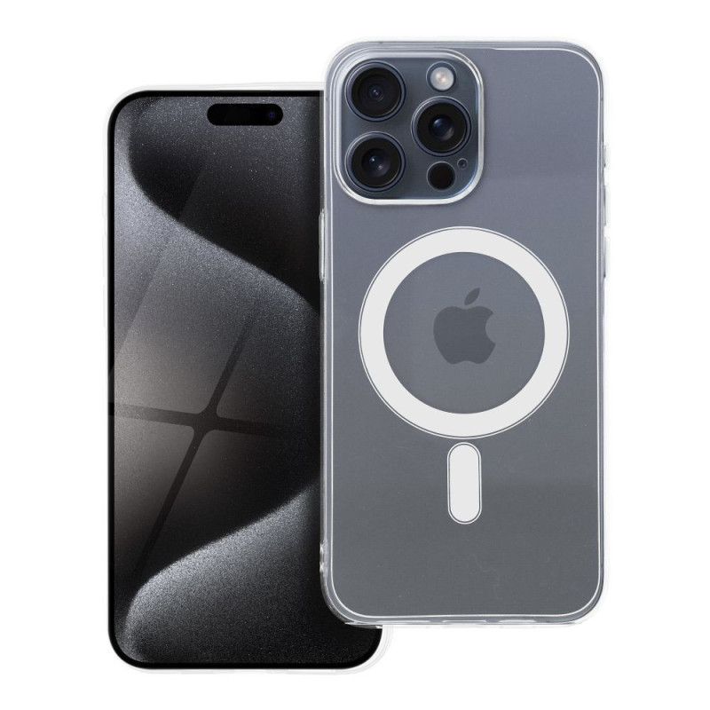 Case for iPhone 15 PRO MAX Clear Case 2 mm Mag Cover compatible with MagSafe (camera protection) transparent