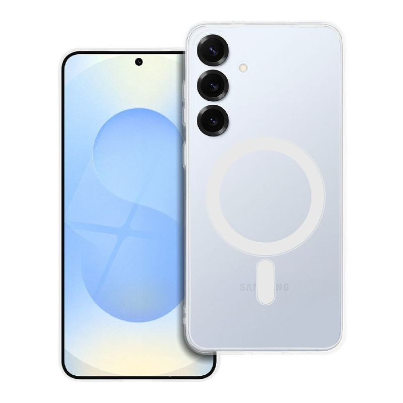 Case for Samsung S25 PLUS Clear Case 2 mm Mag Cover compatible with MagSafe (camera protection) transparent