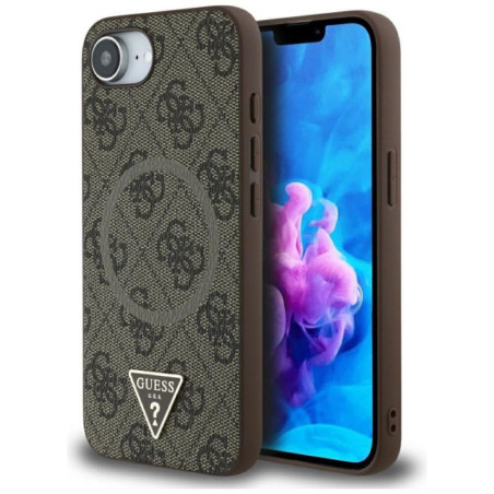 GUESS case for IPHONE 16e (SE 4 2025) compatible with MagSafe GUHMPSE4P4TDPW (PU 4G RingTriangle Logo) brown