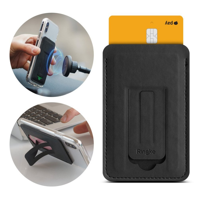 Ringke Multi Card Holder Multifunctional Card Holder Documents Sticky Phone Wallet Stand Black (ACFC0024)