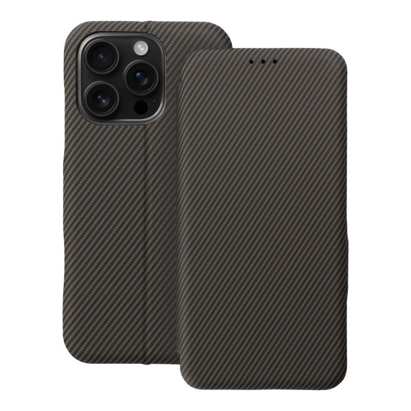Flip case for iPhone 16 PRO Folio Side Magnet brown