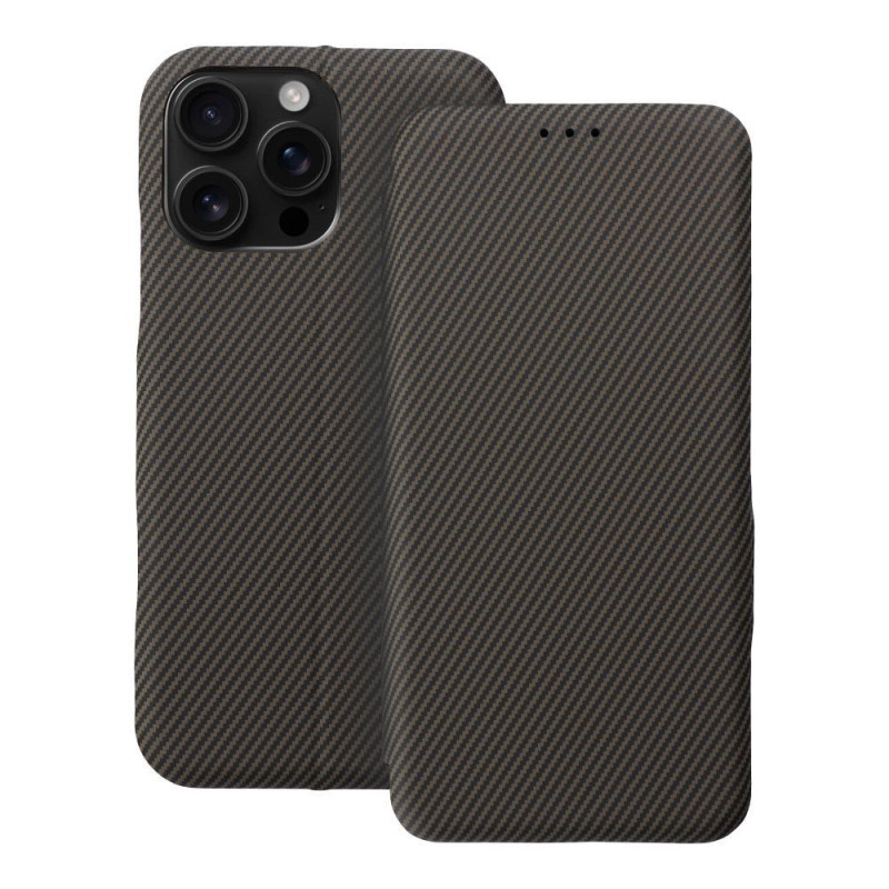 Flip case for iPhone 16 PRO MAX Folio Side Magnet brown