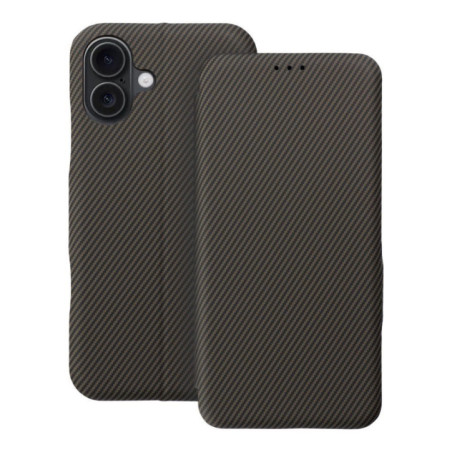 Flip case for iPhone 16 PLUS Folio Side Magnet brown
