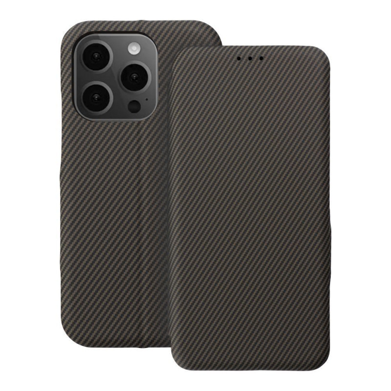 Flip case for iPhone 14 PRO Folio Side Magnet brown